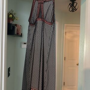 Max Studio Black and White Halter Maxi Dress